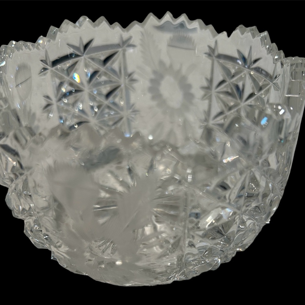 HEAVY CRYSTAL CANDY DISH.